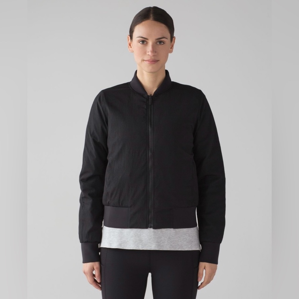 Lululemon Non-Stop Bomber Reversible Black Jacket Sz. 6
